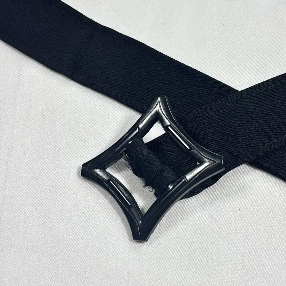 Vintage 1920s Art Deco Black Belt Buckle Celluloid Bakelite Flapper 40 Inch